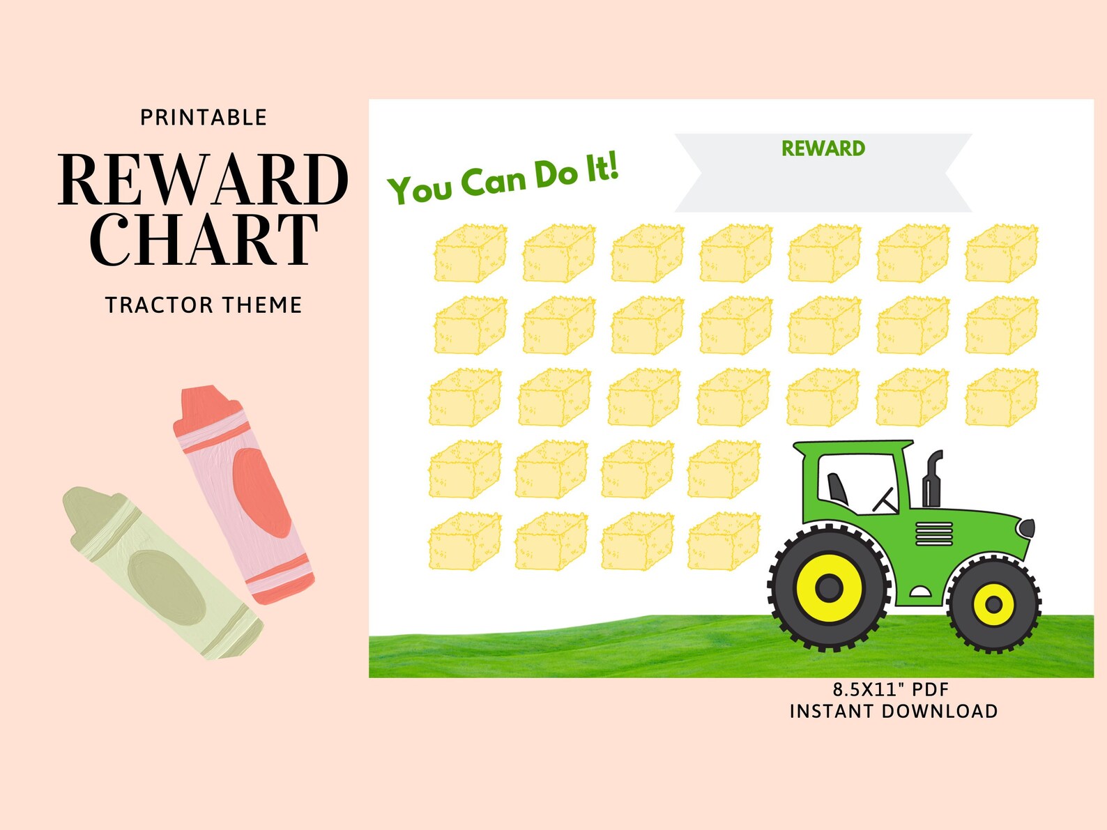 Tractor Reward Chart / Summer Kids Chart / Cute John Deere Etsy