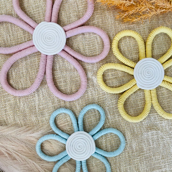 Flower wall hanging, girls room decor, nursery room decor, kids room, room decorations, kids bedroom decor, gift for baby, baby room