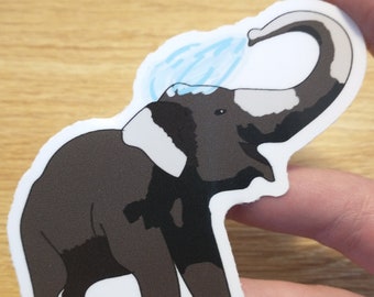 Endangered Asian Elephant Die Cut Sticker Design