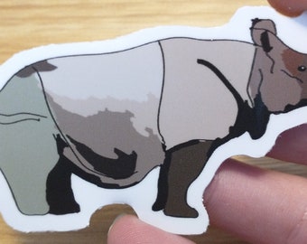 Endangered Javan Rhinoceros Die Cut Sticker
