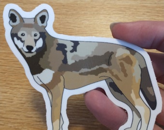 Endangered Red Wolf Die Cut Sticker
