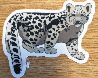 Endangered Snow Leopard Die Cut Sticker