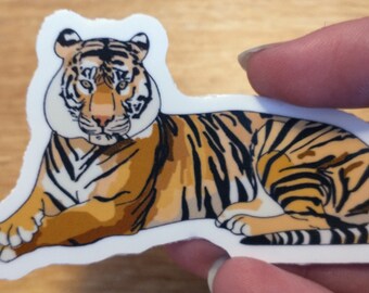 Endangered Sumatran Tiger Die Cut Sticker