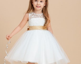 flower girl dress, communion dress, birthday dress, wedding party dress, white dress