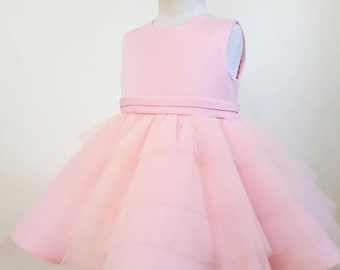 Roze babyjurk, kinderjurk, verjaardagsjurk, bloemenmeisje jurk, Tule jurk