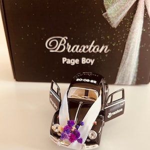 Wedding Day Personalised Name Page Boy  Best Man Ring Bearer Name Gift Boys Toy Wedding Car Model Boxed Present