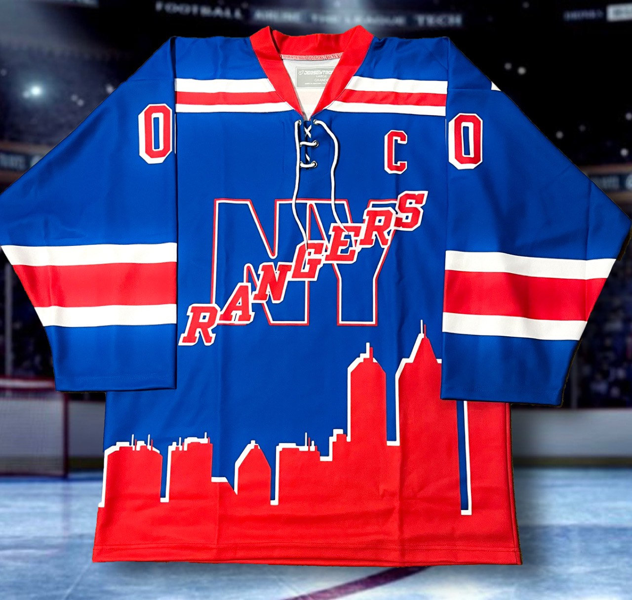 New York Rangers Fanatics Branded NHL Colorblock Fleece Hoodie 4XT Black/White/Multi