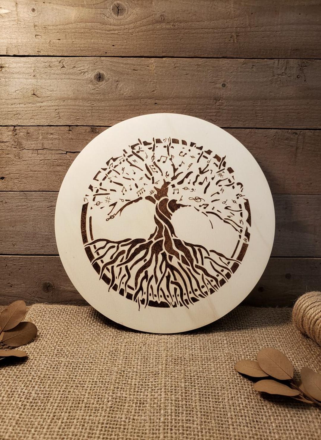 Tree of Life Wood Burned Wall Art | Handmade Pyrography Sign | Rustic ...