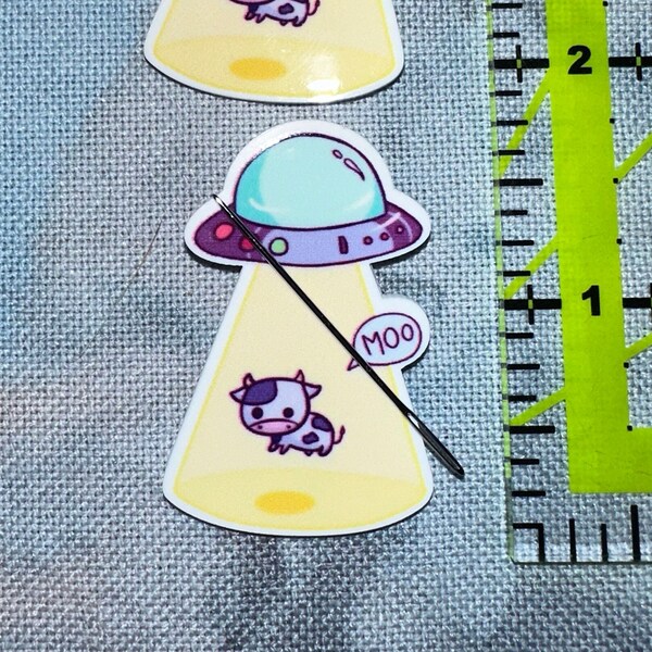 UFO Cow Needle Minder Magnet; Cross Stitch/Embroidery Accessory