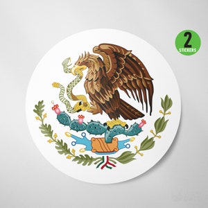 2 Pack - Mexico Emblem Shield  Decal Vinyl Sticker