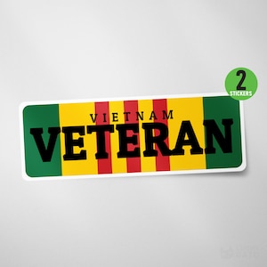 2 Pack - Vietnam Veteran Bumper Sticker Vinyl Decal