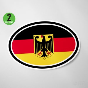 2 Pack - Germany Flag Oval Sticker Vinyl Decal
