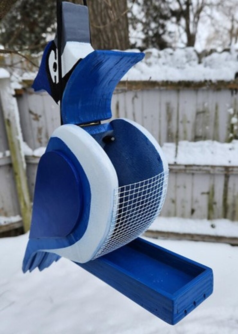 Handmade Blue Jay Bird Feeder, Blue Jay Bird Feeder, Unique Bird Feeder, Yard Decoration Bird