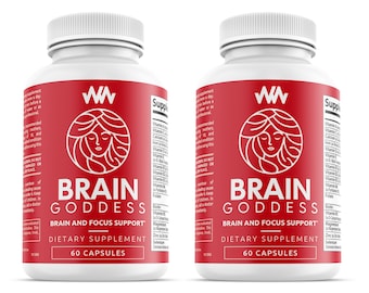 2 Pack - Womens Brain Supplement and Focus Support| Female Specific Memory Booster | Brain Goddess | Enhance Clarity and Concentration