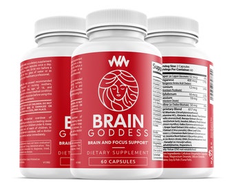 3 PACK - Womens Brain Supplement and Focus Support| Female Specific Memory Booster | Brain Goddess | Enhance Clarity and Concentration