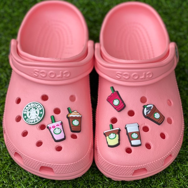 Croc / Clog Shoe Charms | Cute Coffee Charm | Frappe & Frappuccino Accessories | Pink Drink Charm | Cold Brew Coffee Lover Charms | Mocha