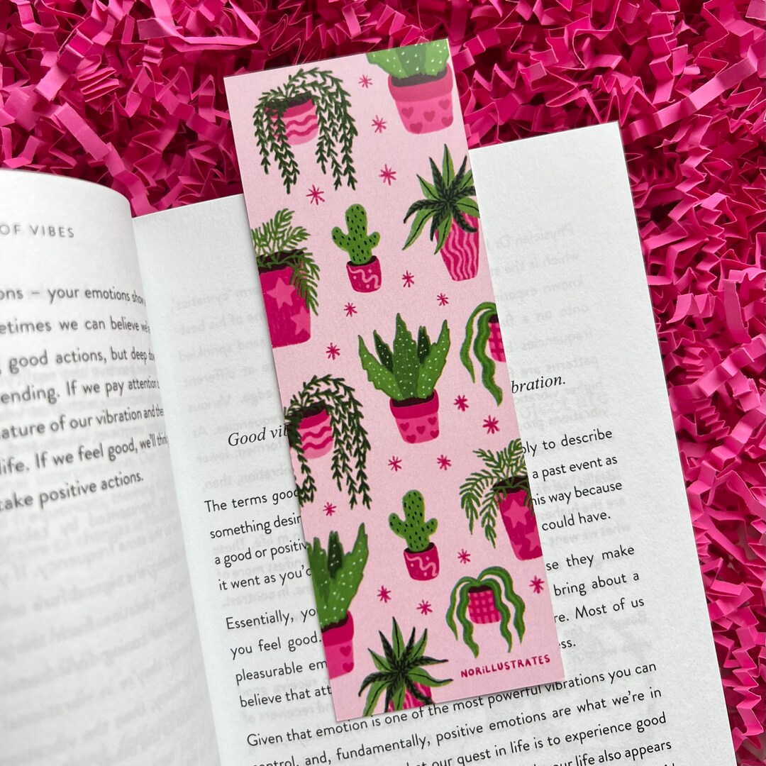 Plants Bookmark Pink Bookmark Garden Bookmark Houseplants Bookmark Pink