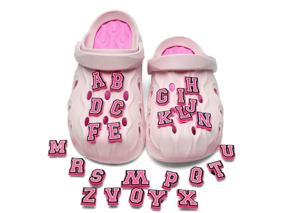 Letter Croc Charms, Alphabet Croc Charms, Pink Croc Charms, Kid Croc  Charms, Shoe Charms for Clogs, Shoe Jibbitz, Shoe Pins, Shoe Clips 