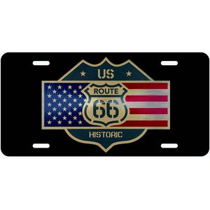 Us Route 66 Historic Car Size Novelty Auto License Plates