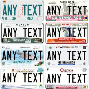 Quintana Roo Personalized Car Auto Mexico License Plates Any Text