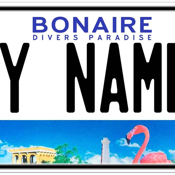 Bonaire Personalized Flat Car Auto Novelty License Plates Any Name