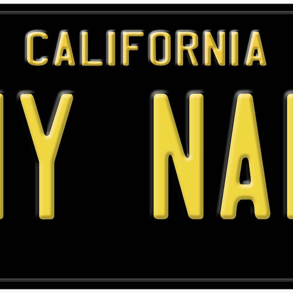 Black California Personalized Car Auto License Plates Any Name