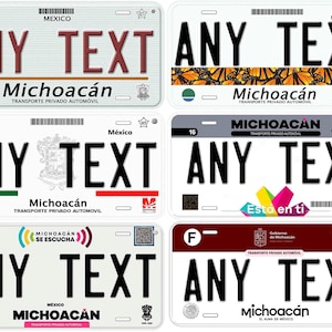 Michoacan Personalized Car Auto Mexico License Plates Any Text