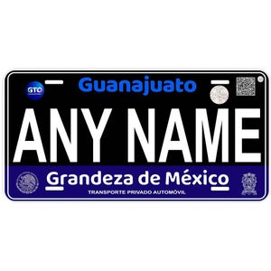 Black Guanajuato Personalized Car Auto Mexico License Plates Any Name