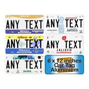 Jalisco Personalized Car Auto Mexico License Plates Any Text