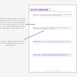 ACTS Prayer Guide Printable, Bible Study Prayer Time, Daily Devotion ...
