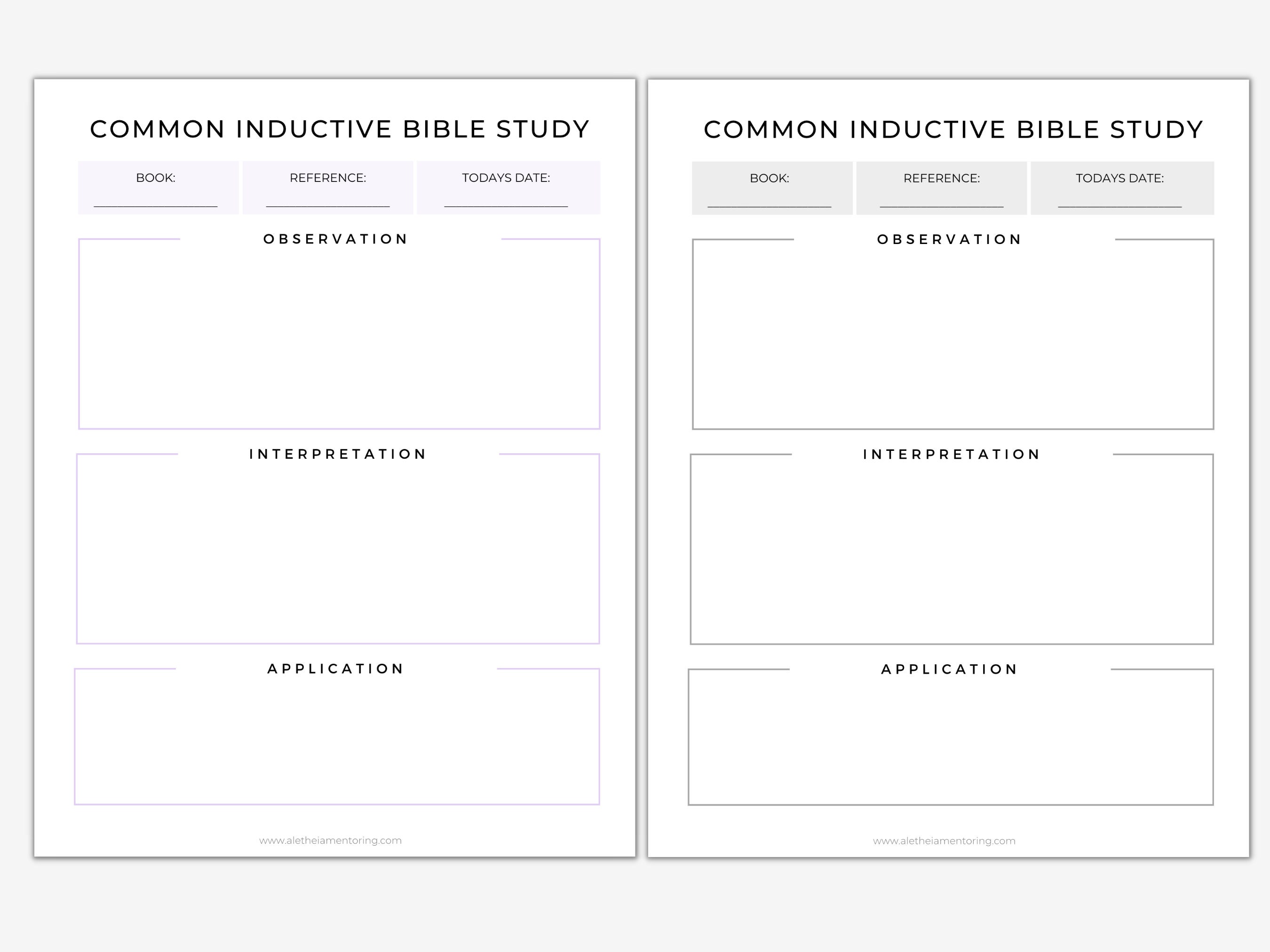 Inductive Bible Study Template