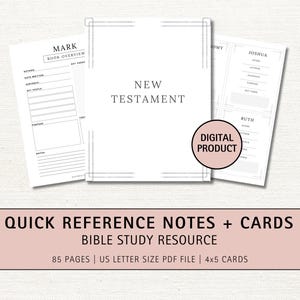 Bible Study Quick Reference Notes Printable, Books of the Bible Breakdown, Christian Printable, Bible Cards, Old and New Testament Template