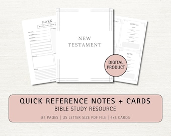 Bible Study Notes & Cards: Book Breakdown, Christian Printable (Digital Download)