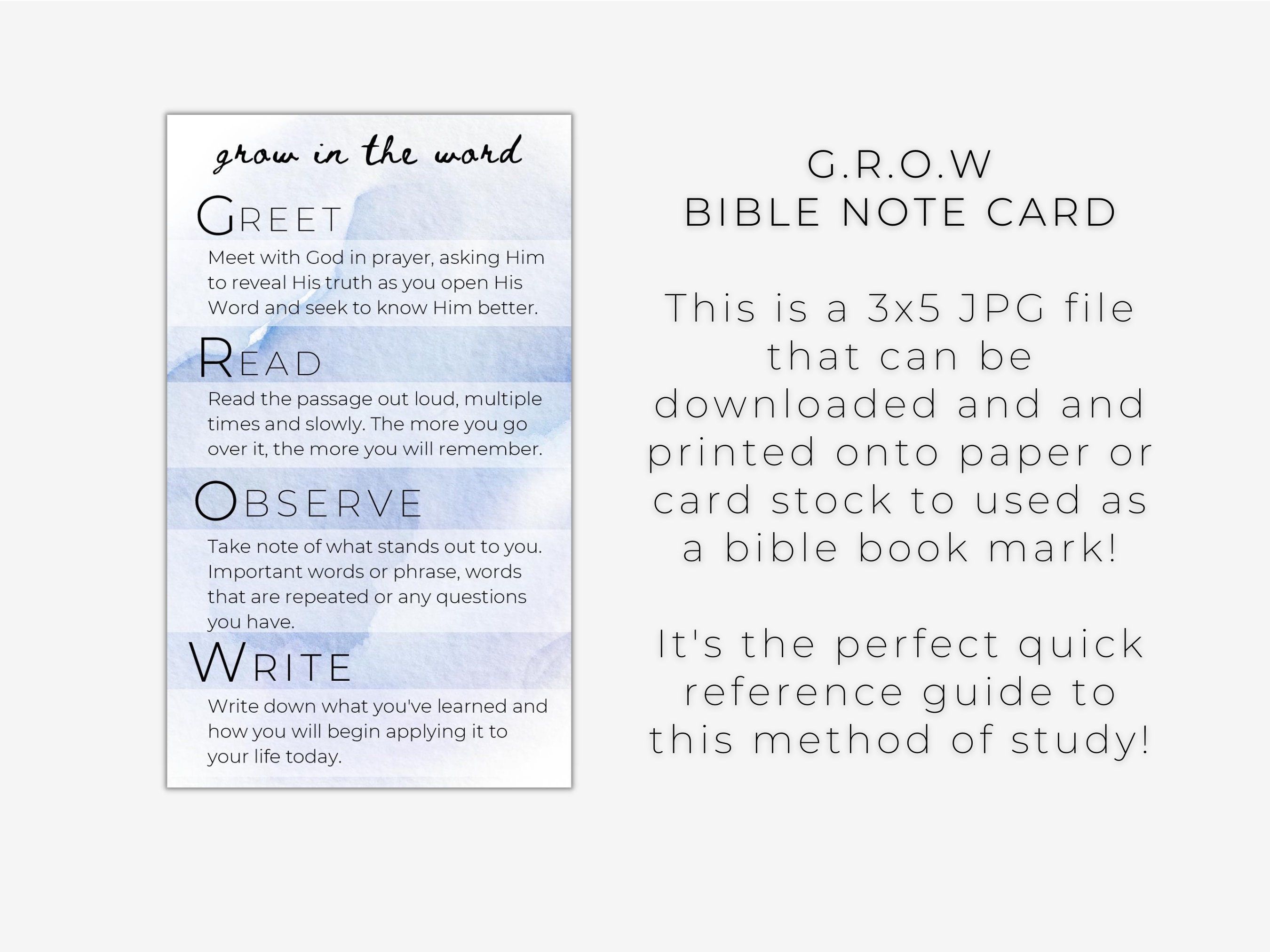 Printable GROW in the Word Bible Study Worksheets, Beginner Bible Tools ...