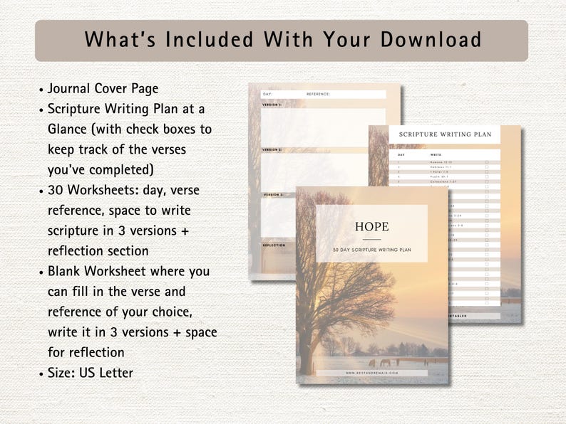 Hope Scripture Writing Plan: 30-day Bible Verse Journal (digital ...