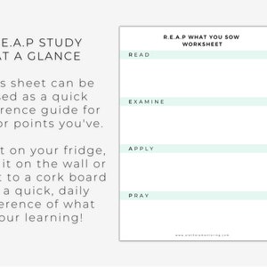 REAP What You Sow Printable Bible Study Method, Bible Study Guide ...
