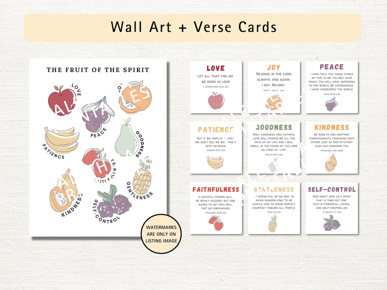 Fruit of the Spirit Scripture Writing Plan: Bible Study Cards (digital ...