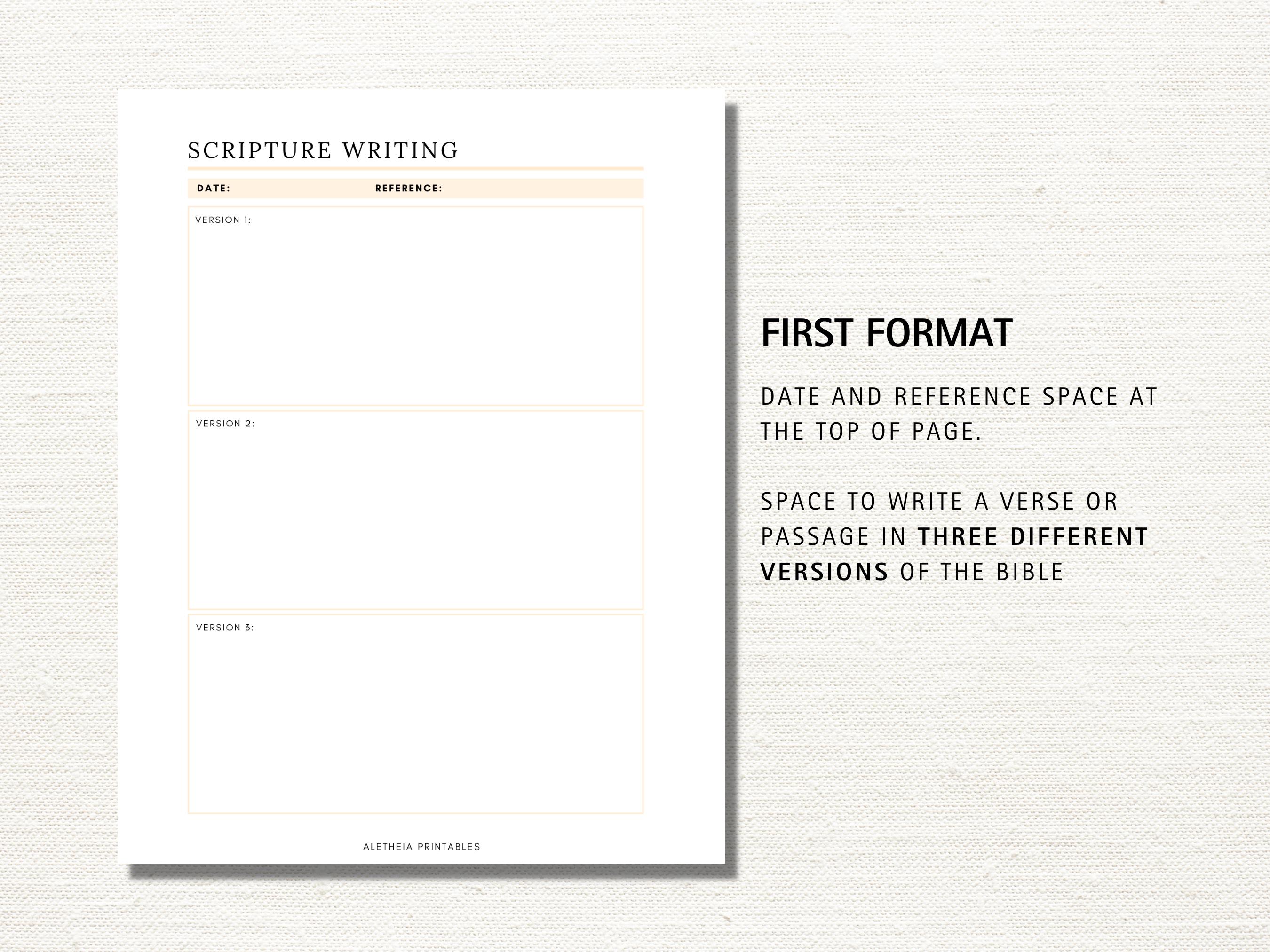 Empty Scripture Paper Scripture Writing Pages: Bible Study Journal (digital Download) - Etsy