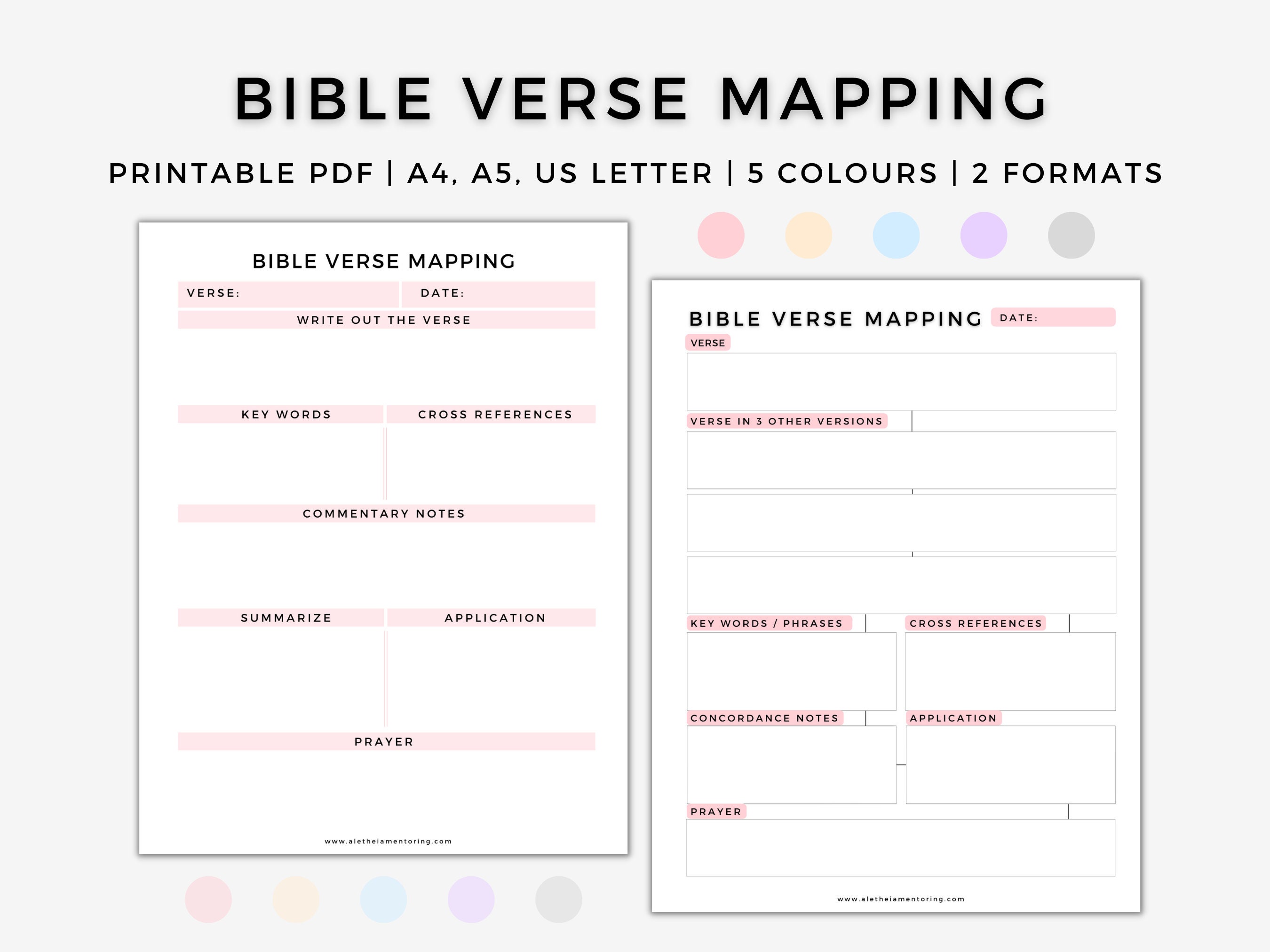 Bible Verse Mapping Printable Worksheet, Bible Study Note Taking Page Bible Verse Mapping Printable Worksheet, Bible Study Note Taking Page