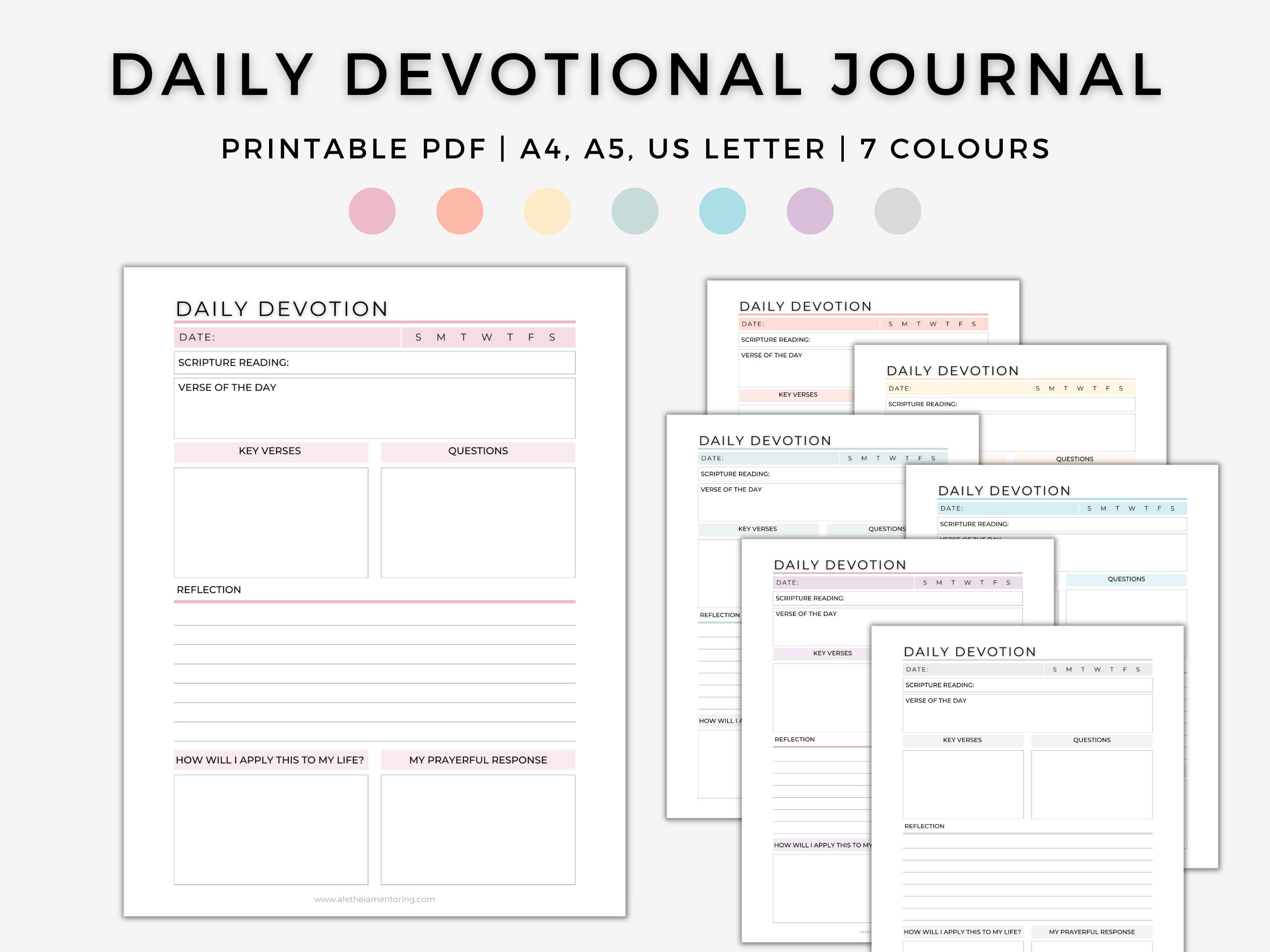 Printable Daily Devotional Journal Faith Planner and Binder - Etsy