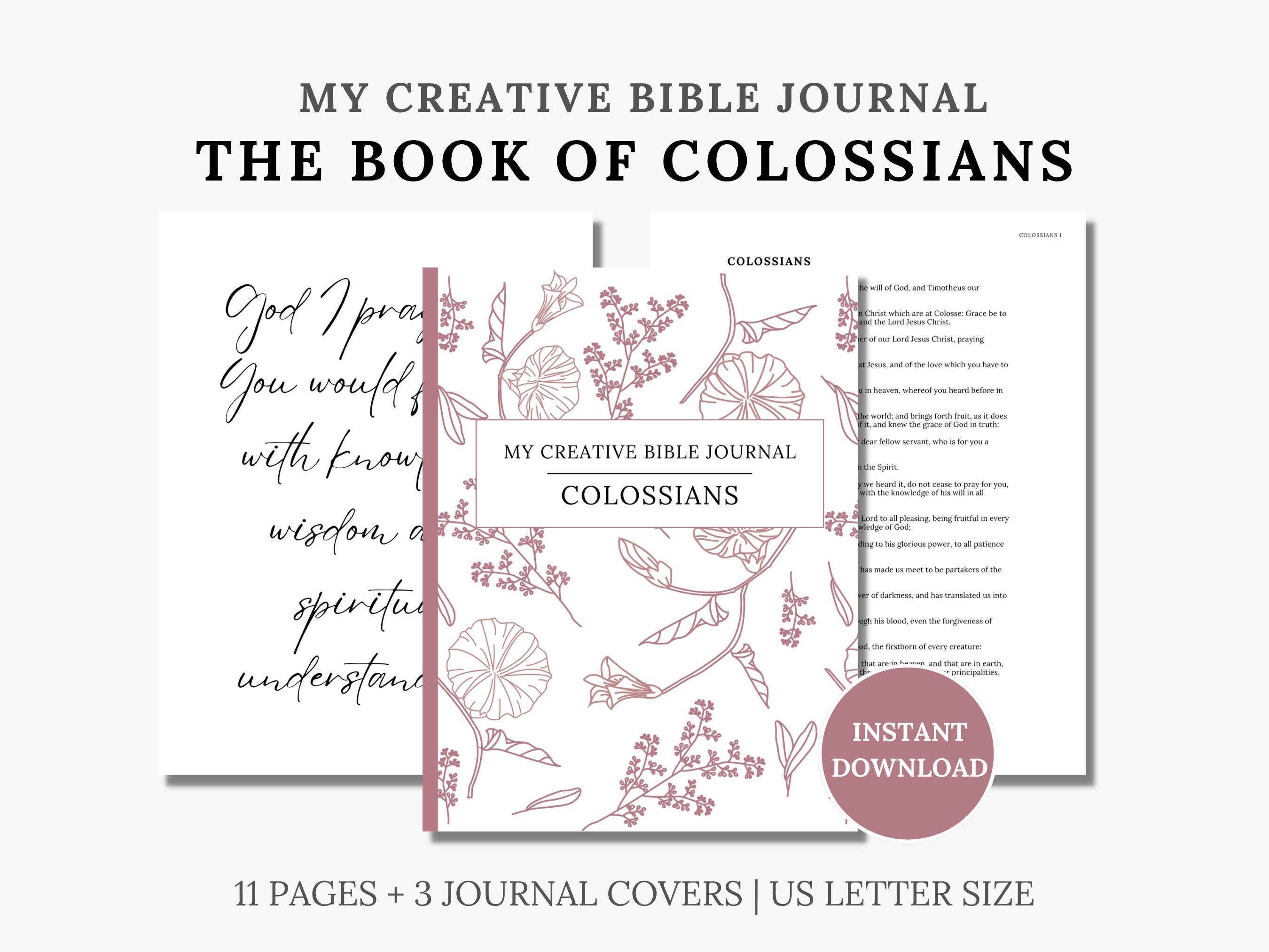 Colossians Printable Bible Notebook, Bible Reading and Journaling ...