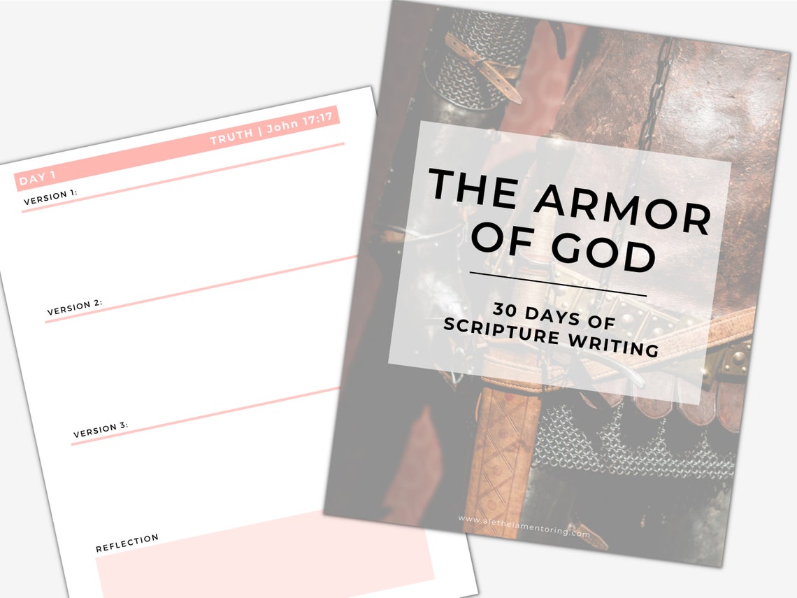 Armor Of God Scripture Writing Printable 30 Day Bible Plan Etsy Armor of god scripture writing printable 30 day bible plan etsy