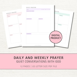 Guided Christian Prayer Journal Printable: Daily & Weekly Devotional (PDF Download