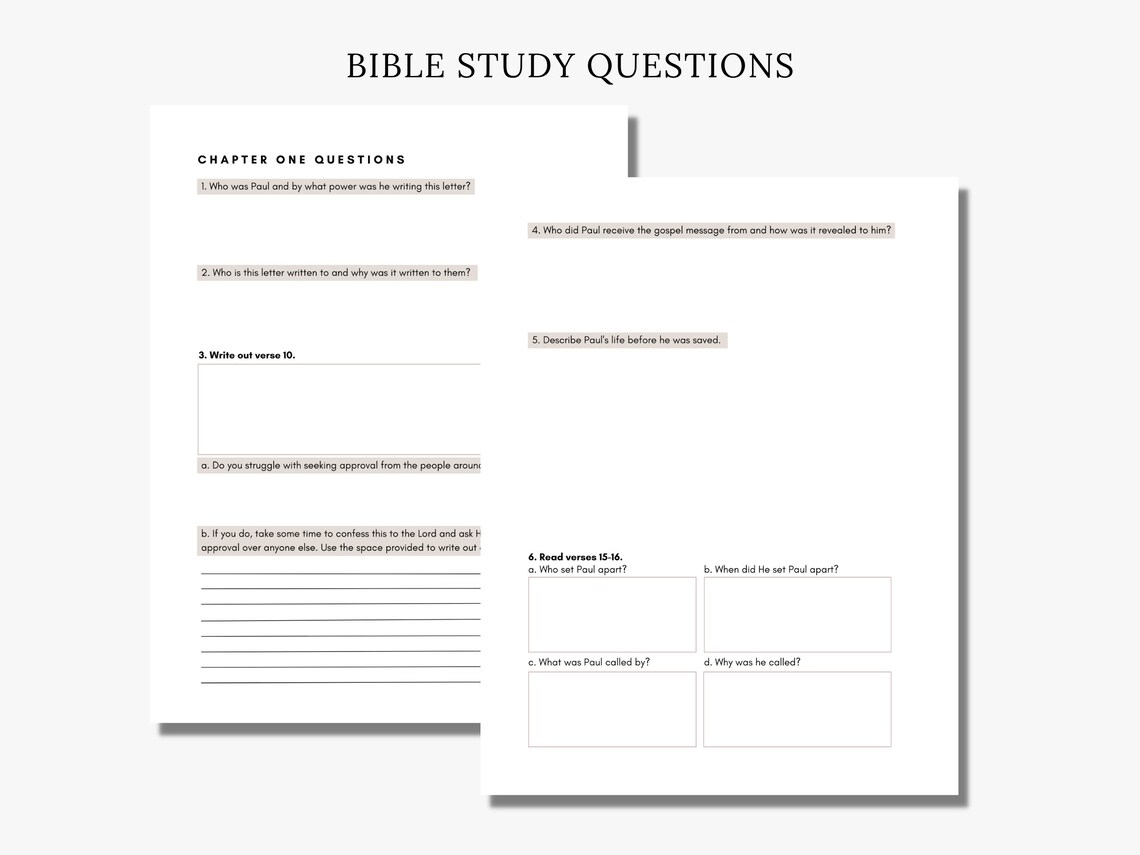 Galatians Bible Study Printable, Bible Study Questions, Scripture ...