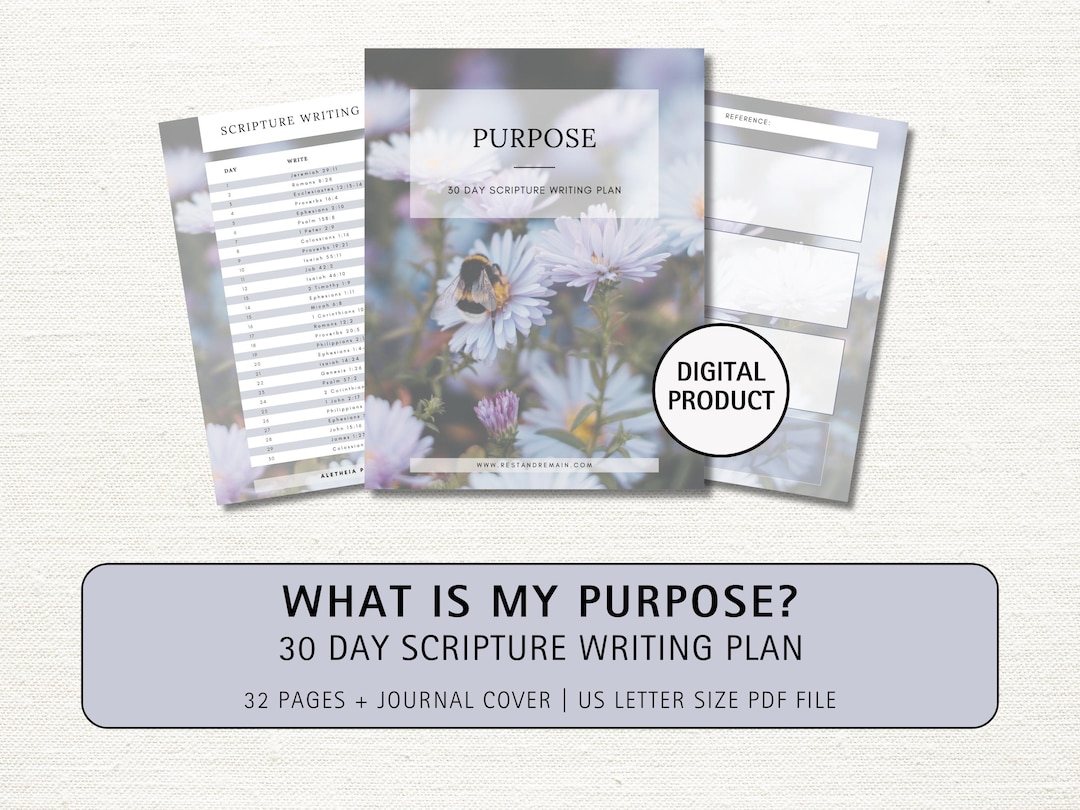 What is My Purpose Scripture Writing Plan Printable, Bible Memory Verse ...