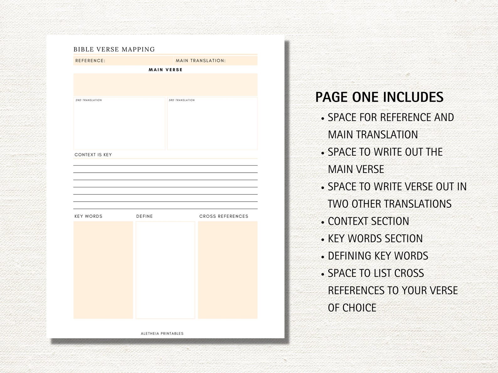 Bible Verse Mapping Guide: Inductive Scripture Study Template (digital ...
