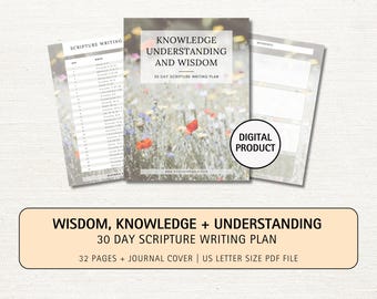 30-Day Scripture Writing Plan: Wisdom, Knowledge, Understanding (Digital Download)