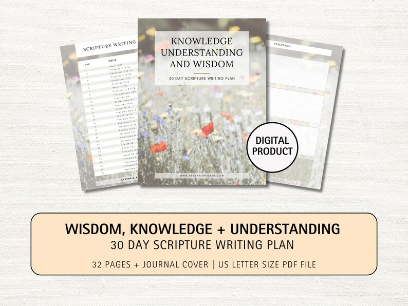 30-day Scripture Writing Plan: Wisdom, Knowledge, Understanding ...