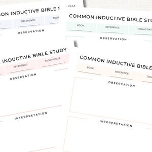 Inductive Bible Study Worksheets: Scripture Journaling Template ...