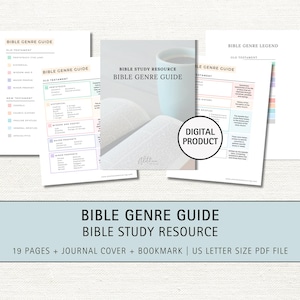 Bücher des Biblischen Genre-Leitfadens: Lesetracker, Studienfragen (PDF druckbares Lesezeichen inklusive)